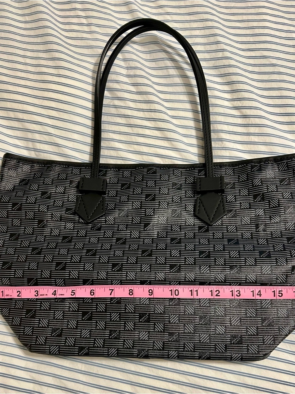 Moreau Paris Black Coated Canvas Tote Bag NWT - Picture 5 of 8